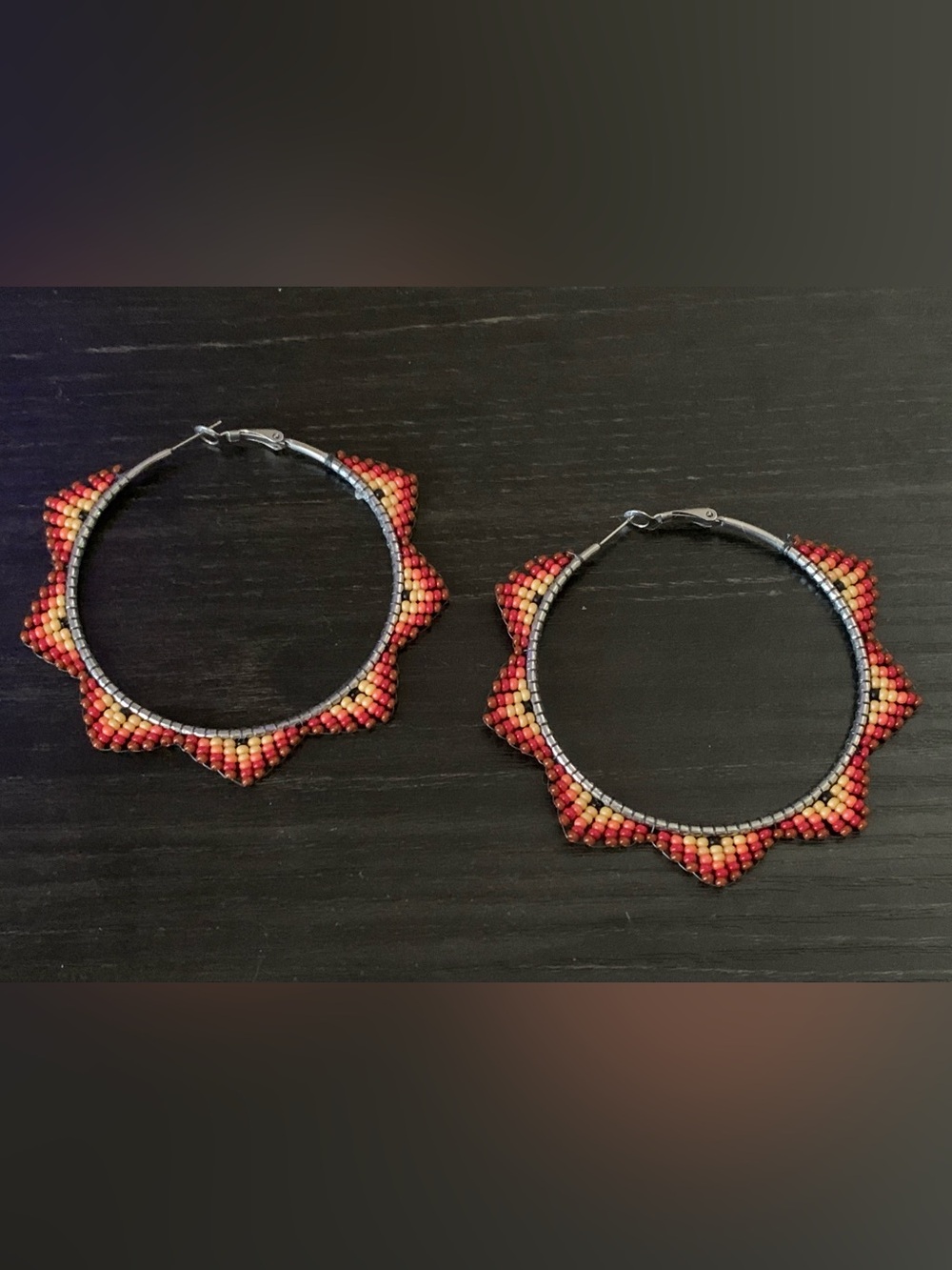 60mm Stainless Steel Handmade Seed Bead Hypoallergenic Hoop Earrings